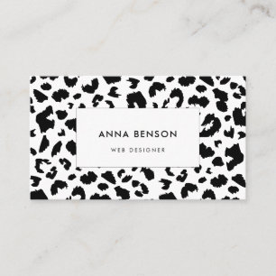 Customizable leopard print business card