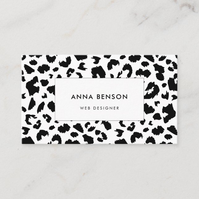 Customizable leopard print business card (Front)