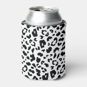 Customizable leopard print can cooler