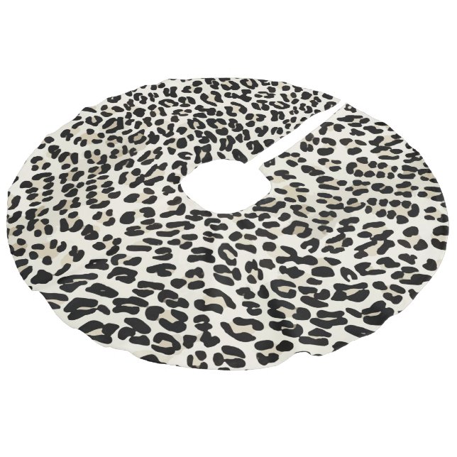 Customizable Leopard Print Christmas Tree Skirt (Angled)