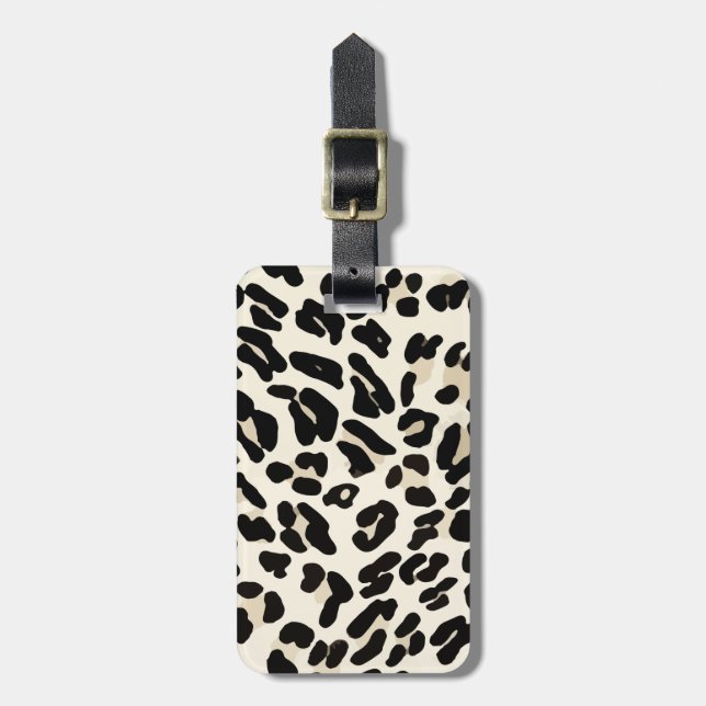 Customizable Leopard Print Luggage Tag (Front Vertical)