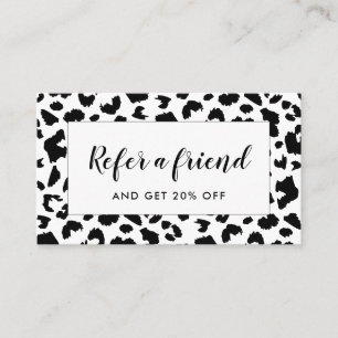 Customizable leopard print referral card