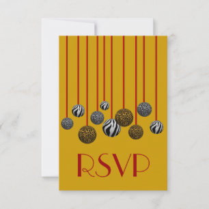 Customizable Leopard & Zebra Ornaments RSVP Card