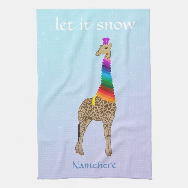 Customizable: Let it snow Kitchen Towel (Vertical)