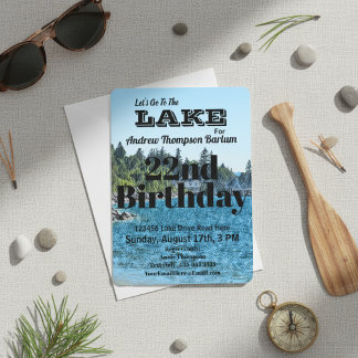 Customizable Let's Go To The Lake Birthday Invitation
