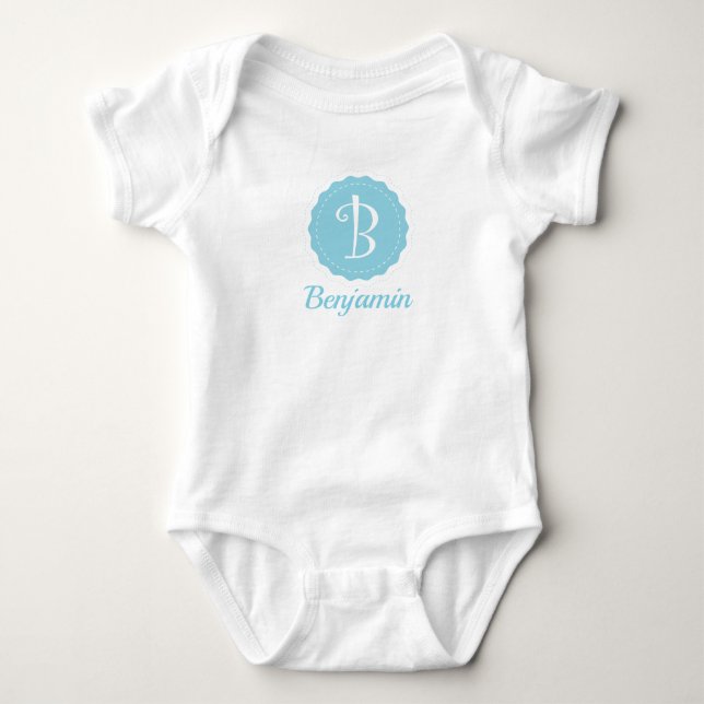 Customizable Letter "B" Baby Bodysuit (Front)
