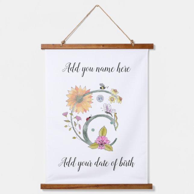 Customizable Letter C Hanging Tapestry (Front)