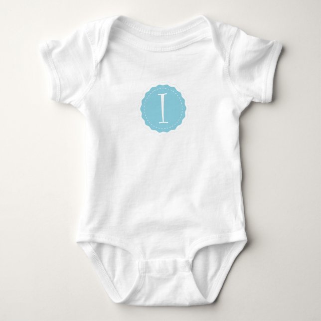 Customizable Letter "I" Baby Bodysuit (Front)