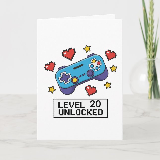 Customizable Level Unlocked Gamer Gift Card (Front)