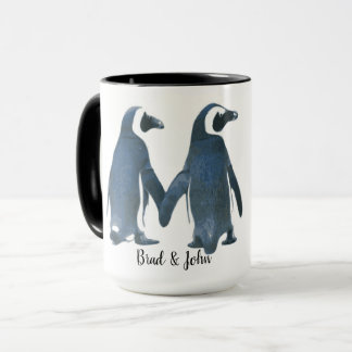 Customizable LGBTQ Gay Penguins in Love Mug