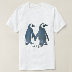 Customizable LGBTQ Gay Penguins in Love T-Shirt