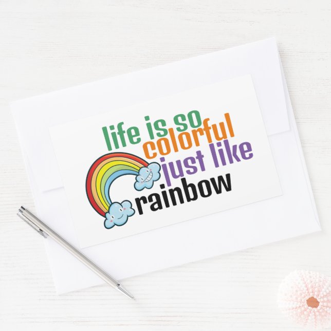 Customizable Life just like rainbow Sticker (Envelope)