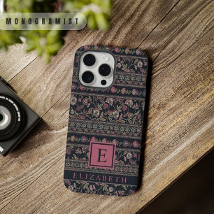 Customizable Light Dark Grey Pink Aztec Pattern iPhone 15 Pro Max Case