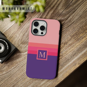 Customizable Light Dark Pink Purple Colour Block iPhone 15 Pro Max Case