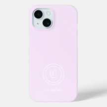 Customizable Light Purple Monogram & Name Phone Ca