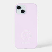 Customizable Light Purple Monogram & Name Phone Ca