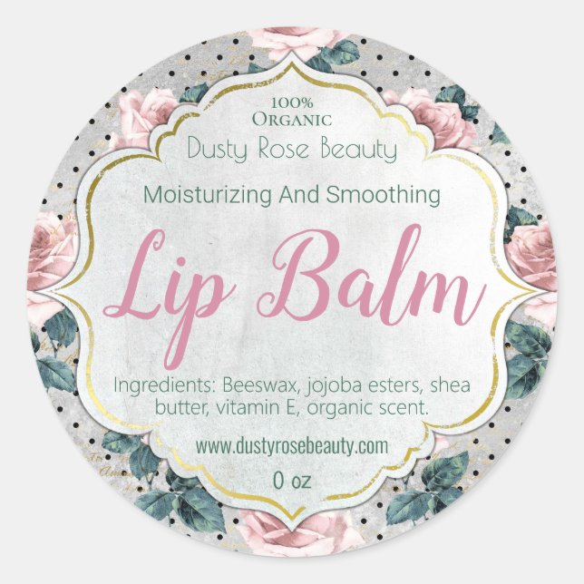 Customizable Lip Balm Label Handmade Business (Front)