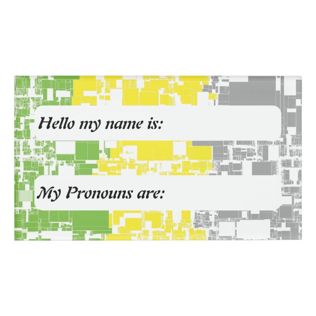 Customizable Lithromantic Geometric Pride Flag Name Tag (Front)