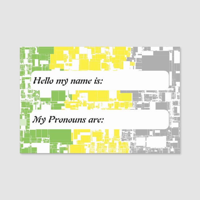 Customizable Lithromantic Geometric Pride Flag Name Tag (Front)