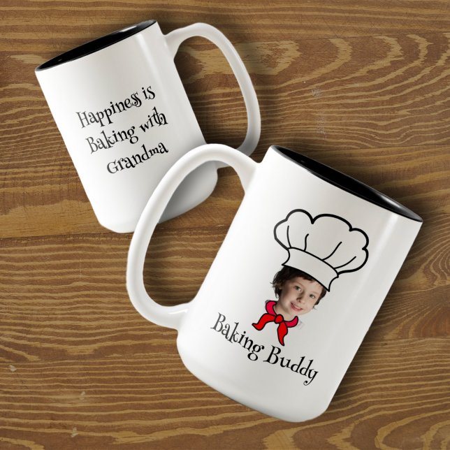 Customizable Little Baker or Little Chef Photo Two-Tone Coffee Mug (Creator Uploaded)