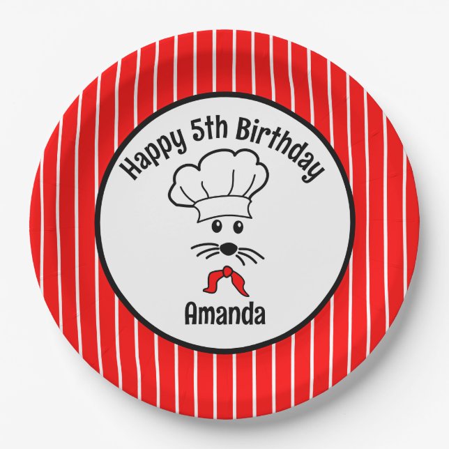 Customizable Little Mouse Baker Party Paper Plate (Front)