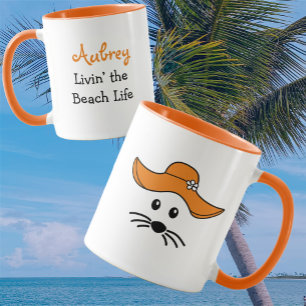 Customizable Little Mouse Beach Girl  Mug