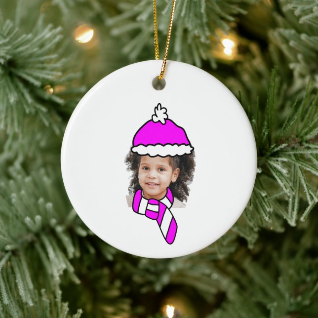 Customizable Little Trailblazer Photo Booth Ceramic Ornament (Tree)