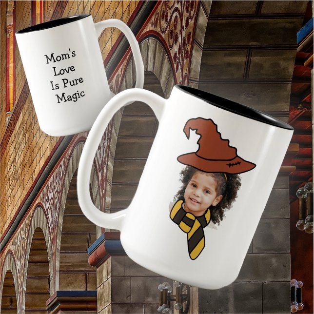 Customizable Little Wizard Photo Booth Two-Tone Co Coffee Mug (Creator Uploaded)