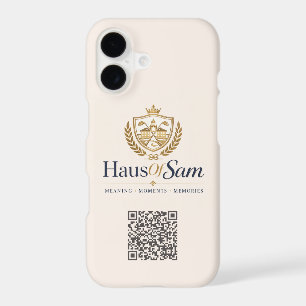 Customizable Logo And QR code Soft Warm Ivory