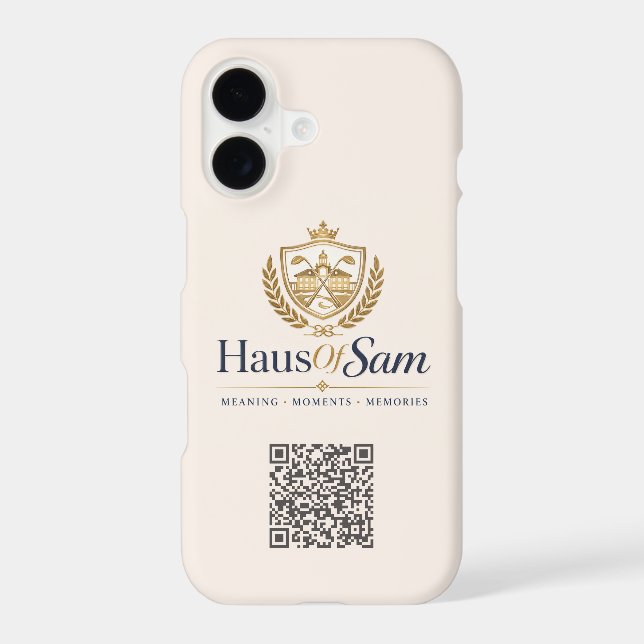 Customizable Logo And QR code Soft Warm Ivory  (Back)