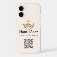 Customizable Logo And QR code Soft Warm Ivory
