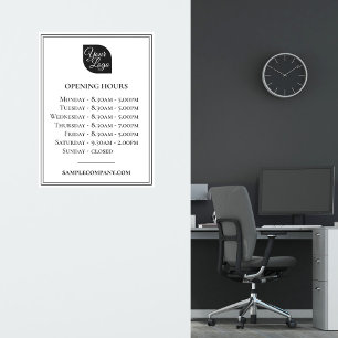 Customizable Logo And Text Business Opening Hours 