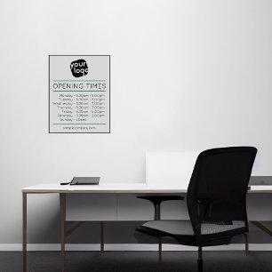 Customizable Logo And Text Business Opening Hours