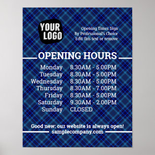 Customizable Logo And Text Business Opening Hours  Poster