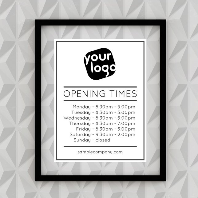  Customizable Logo And Text Business Opening Hours Poster (Creator Uploaded)