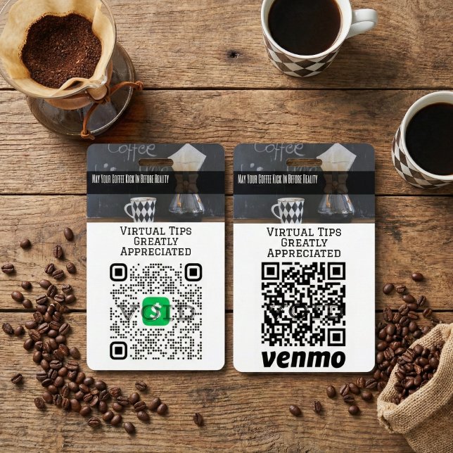 Customizable Logo Cashless Tipping QR Code Badge (Never Miss A Tip)