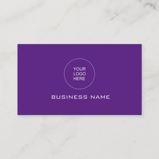 Customizable Logo Elegant Royal Purple Template Business Card (Front)