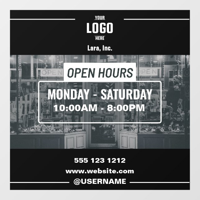 Customizable Logo & Job Title, Black Window Decals (Sheet)