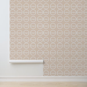 Customizable Logo Pattern on Pale Peach Background Wallpaper