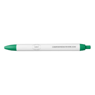 Customizable logo website simple business blue ink pen