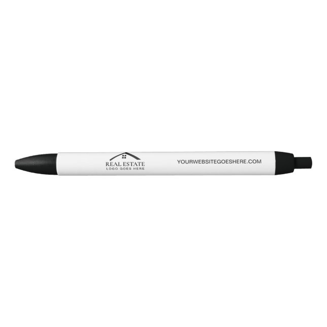 Customizable logo website simple Real estate gift Black Ink Pen (Front)