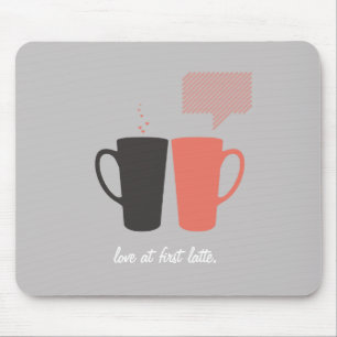 Customizable "Love at First Latte" Mouse Pad
