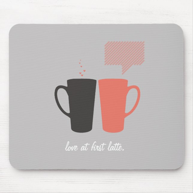 Customizable "Love at First Latte" Mouse Pad (Front)