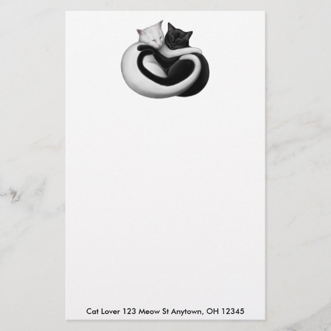 Customizable Love Cats Stationery (Front)