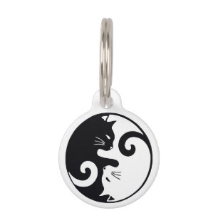 Customizable Love Cats Ying Yang Pet Tag