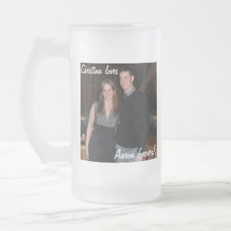 Customizable "loves" Mug! Frosted Glass Beer Mug