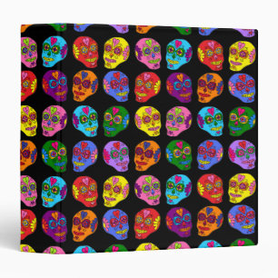 Customizable Lucha Libre Sugar Skulls Binder