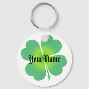 Customizable Lucky Four Leaf Clover Keychain