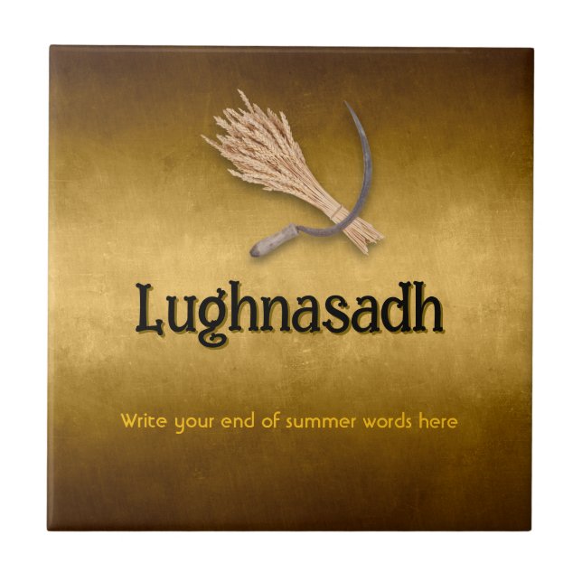 Customizable Lughnasadh Ceramic Tile (Front)