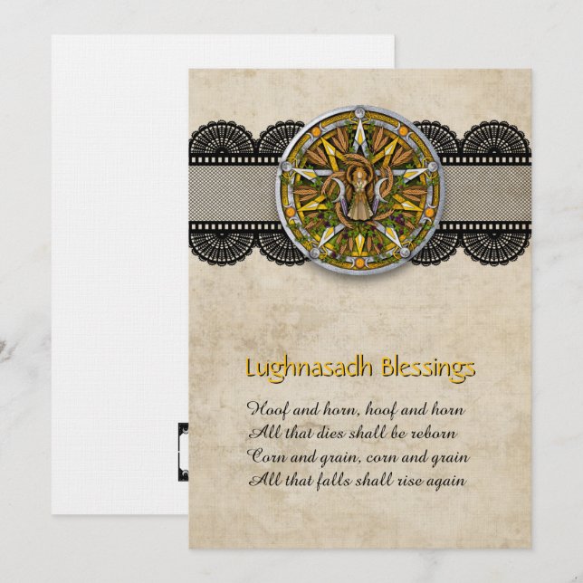 Customizable Lughnasadh Lammas Greeting Card (Front/Back)